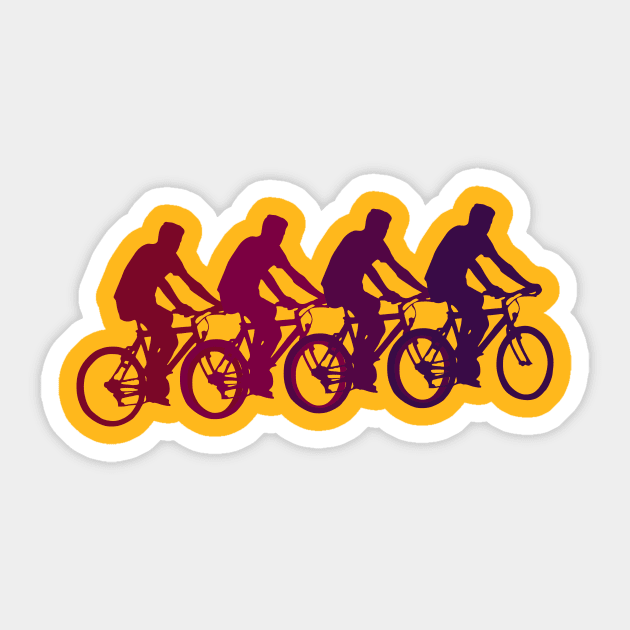 Mountain bikers Sticker by MissMorty2